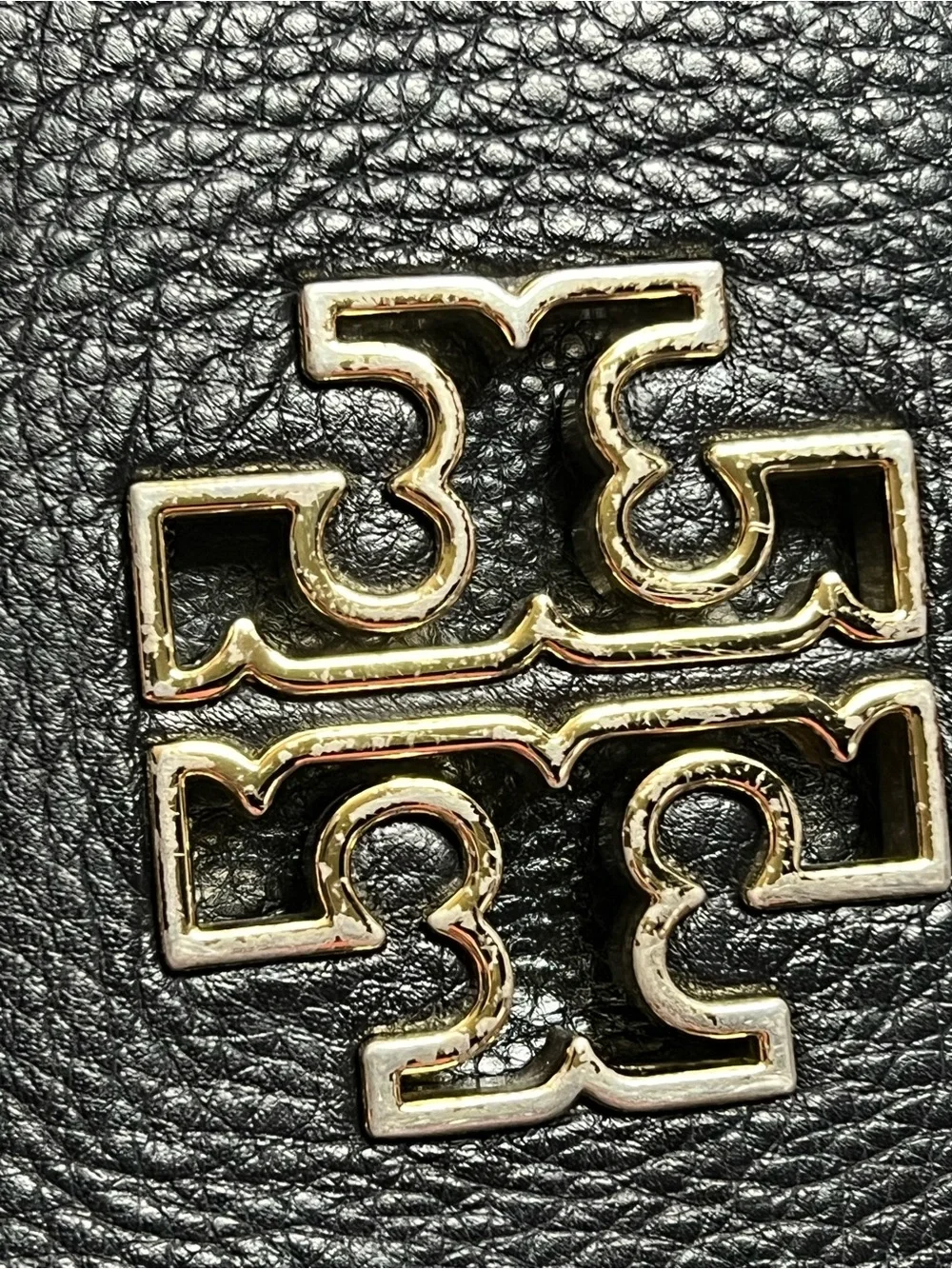 Tory Burch Black Pebbled Leather Crossbody Bag with Gold Hardware